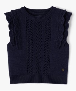 Pull sans manches en maille fantaisie fille - LuluCastagnette